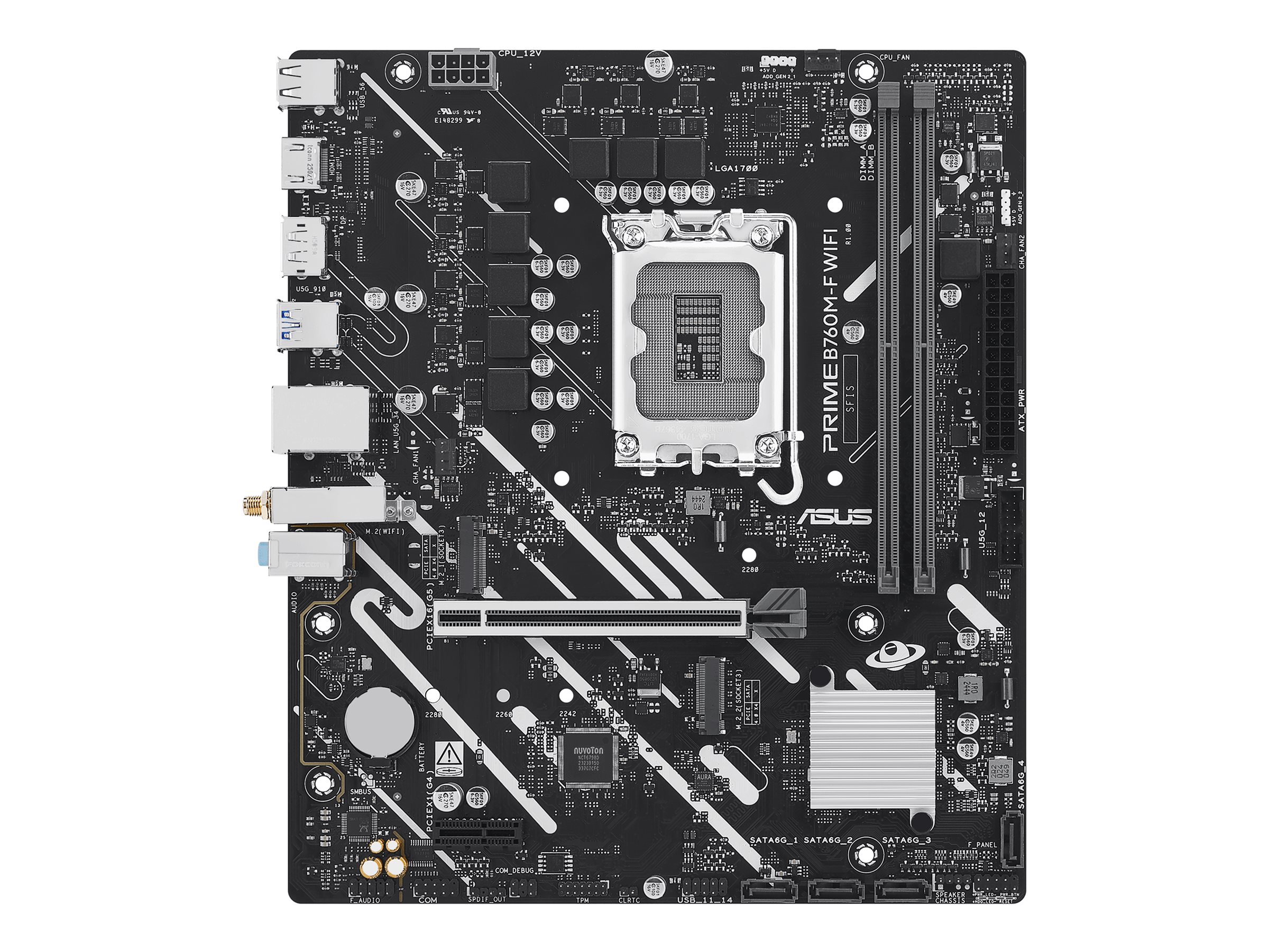 ASUS PRIME B760M-F WIFI - Motherboard - micro ATX - LGA1700 Sockel - B760 Chipsatz - USB 3.2 Gen 1 - Gigabit LAN, Wi-Fi 6, Bluetooth - Onboard-Grafik (CPU erforderlich)