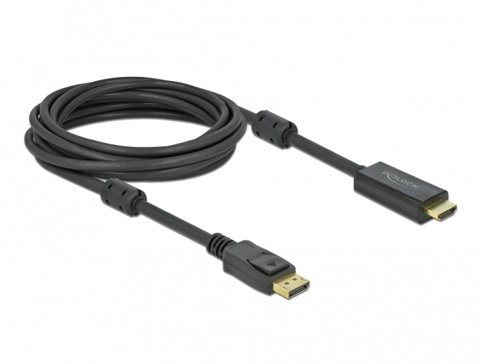 Delock Aktives DisplayPort 1.2 zu HDMI Kabel 4K 60 Hz 5 m, 5 m, DisplayPort, HDMI, Männlich, Männlich, Gerade