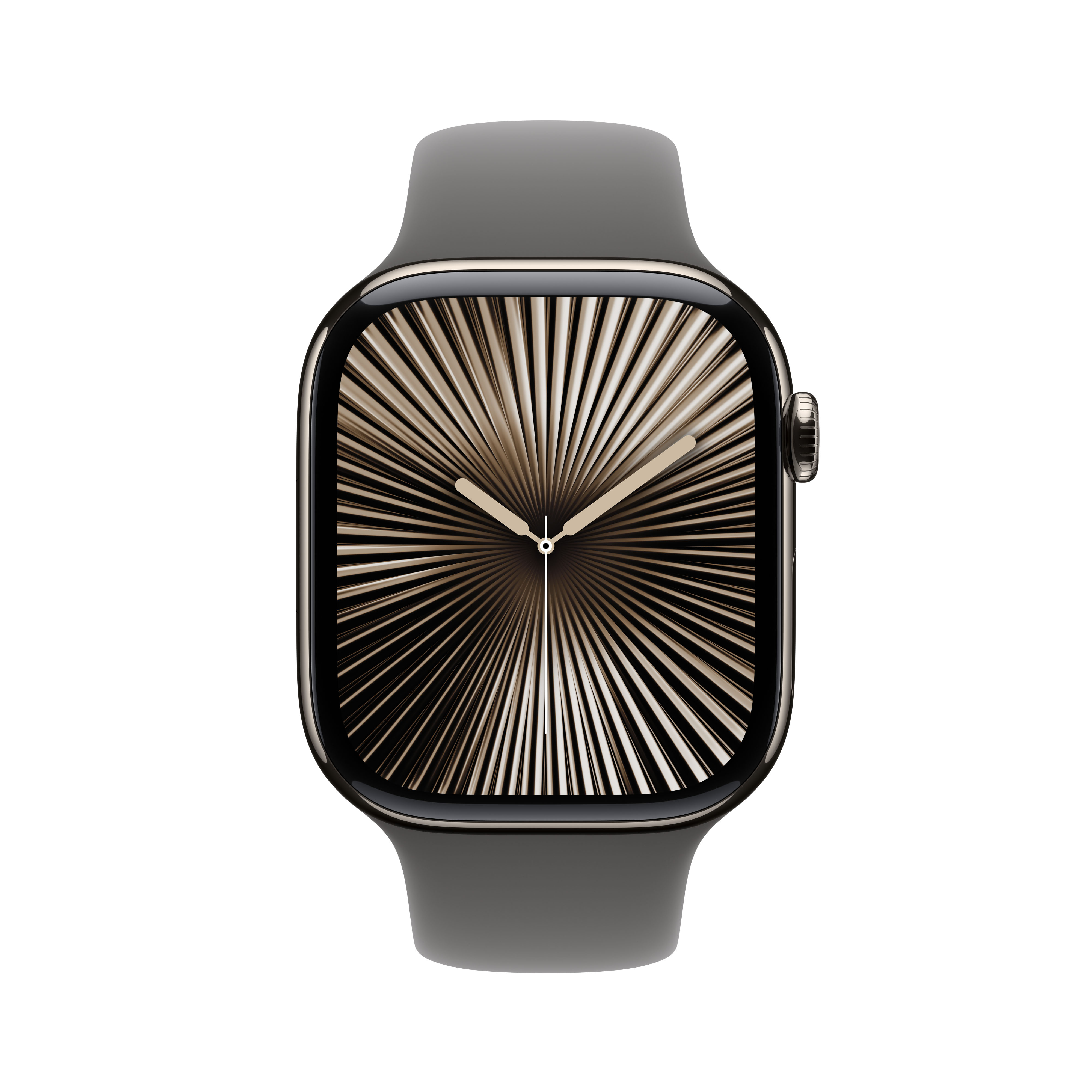 Apple Watch Series 10 (GPS + Cellular) - 46 mm - natürliches Titan - mit Sportband - Stone Gray - Bandgröße: S/M, Ansicht 4