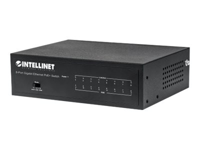 Intellinet 8-Port Gigabit Ethernet PoE+ Switch, IEEE 802.3at/af Power over Ethernet (PoE+/PoE)