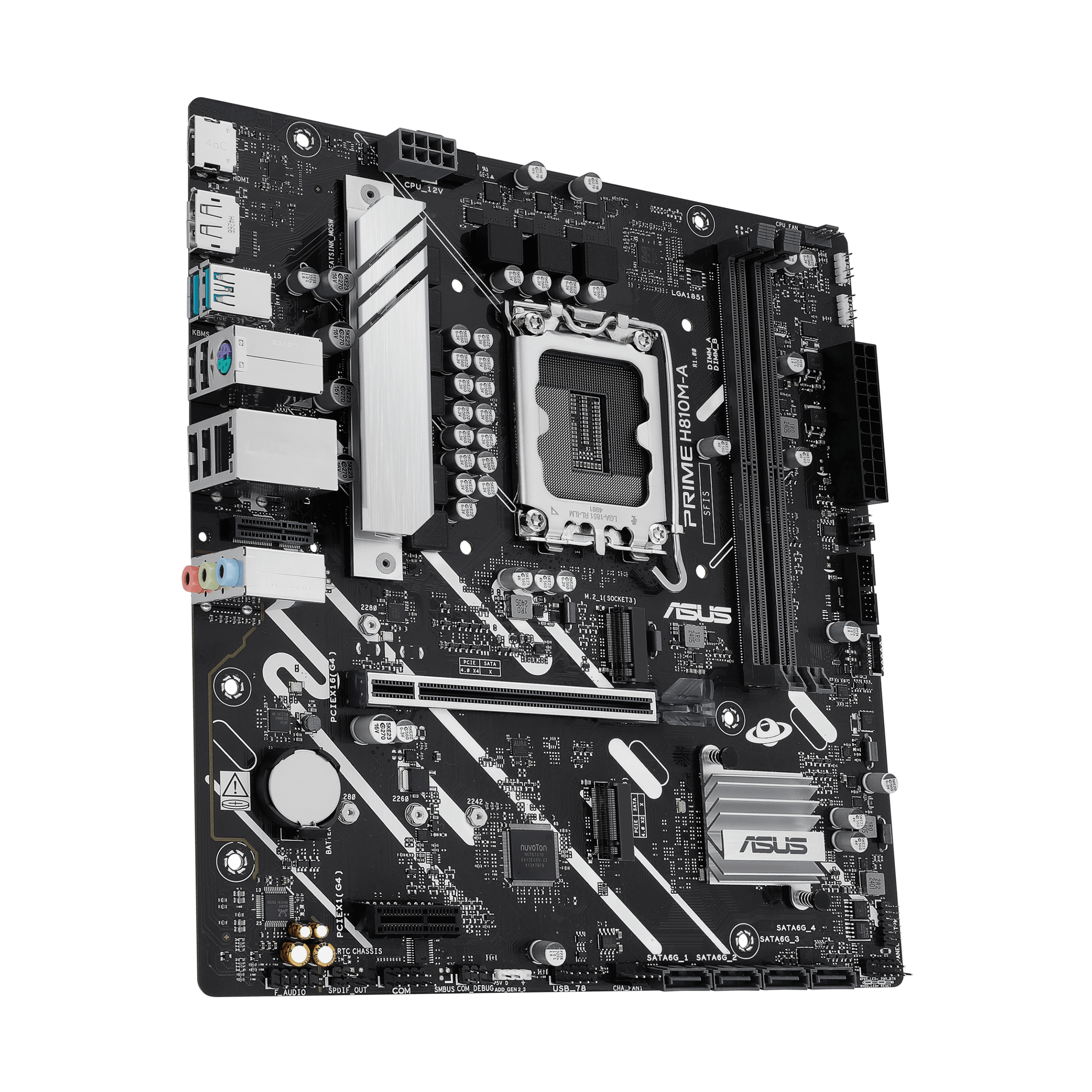 ASUS PRIME H810M-A-CSM - Motherboard - micro ATX - LGA1851-Sockel - H810 Chipsatz - Onboard-Grafik (CPU erforderlich), Ansicht 2