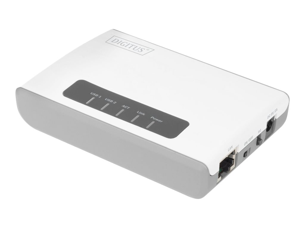 DIGITUS - Server für kabellose Geräte - 2 Anschlüsse - 100Mb LAN, USB 2.0 - Wi-Fi - 2.4 GHz