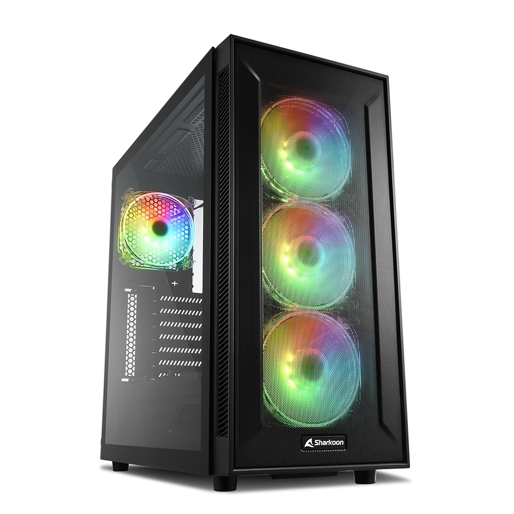 Sharkoon TG6M RGB - Tower - ATX - Seitenteil mit Fenster (gehärtetes Glas), Ansicht 2