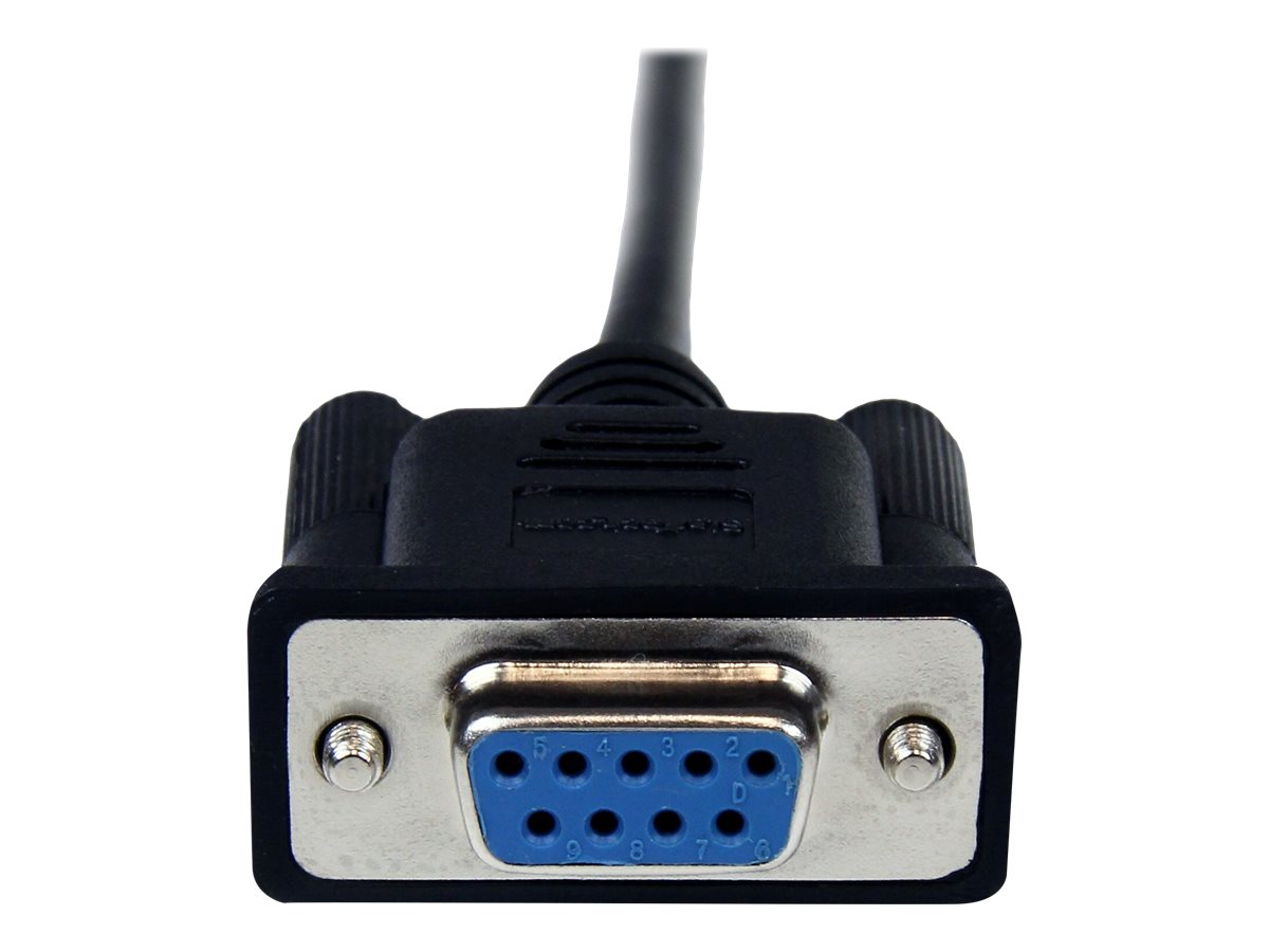 StarTech.com 2m Seriell DB9 RS-232 Nullmodemkabel - Schwarz - Stecker/Buchse - 9 Pin Null Modem Kabel - Nullmodemkabel - DB-9 (W)