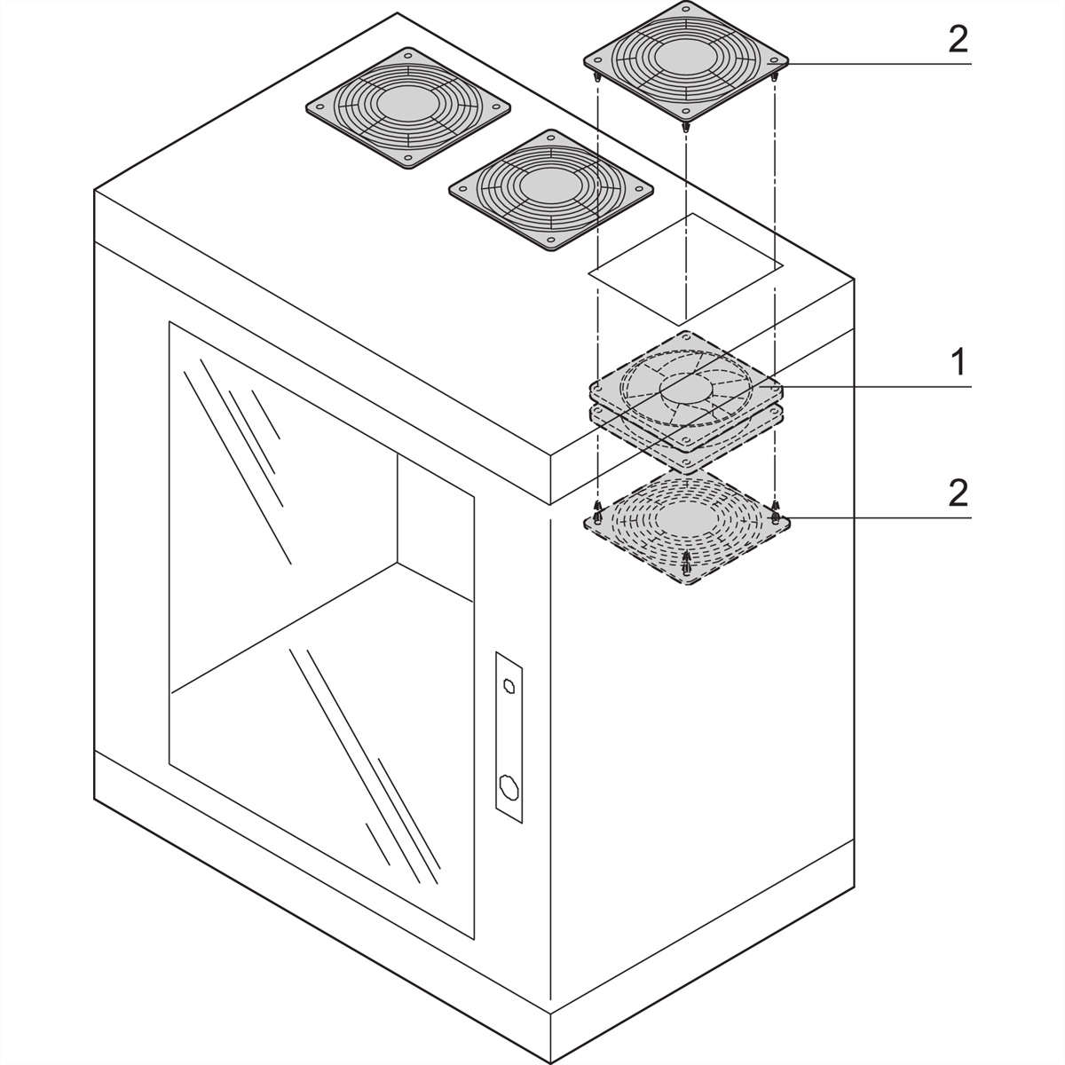 SCHROFF Rack - Lüfter Kit - Wechselstrom 230 V, Ansicht 2