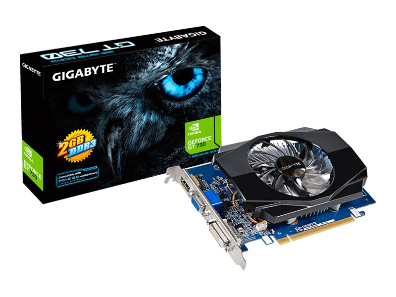 GigaByte GeForce GT 730 (GK208) (Rev. 2.0) (GK208), 2GB DDR3, VGA, DVI, HDMI