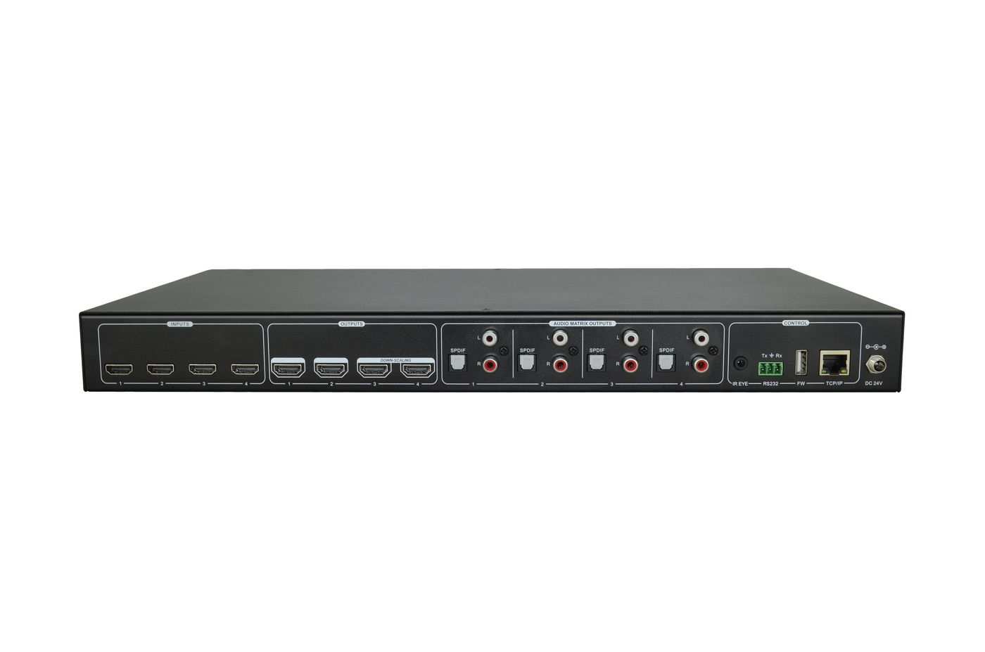 VivoLink VLHDMIMAT4X4 - AV-Matrix-Umschalter - 3840 x 2160 Pixel - 18 Gbit/s - 10,100,1000 Mbit/s - Schnelles Ethernet, Ansicht 2