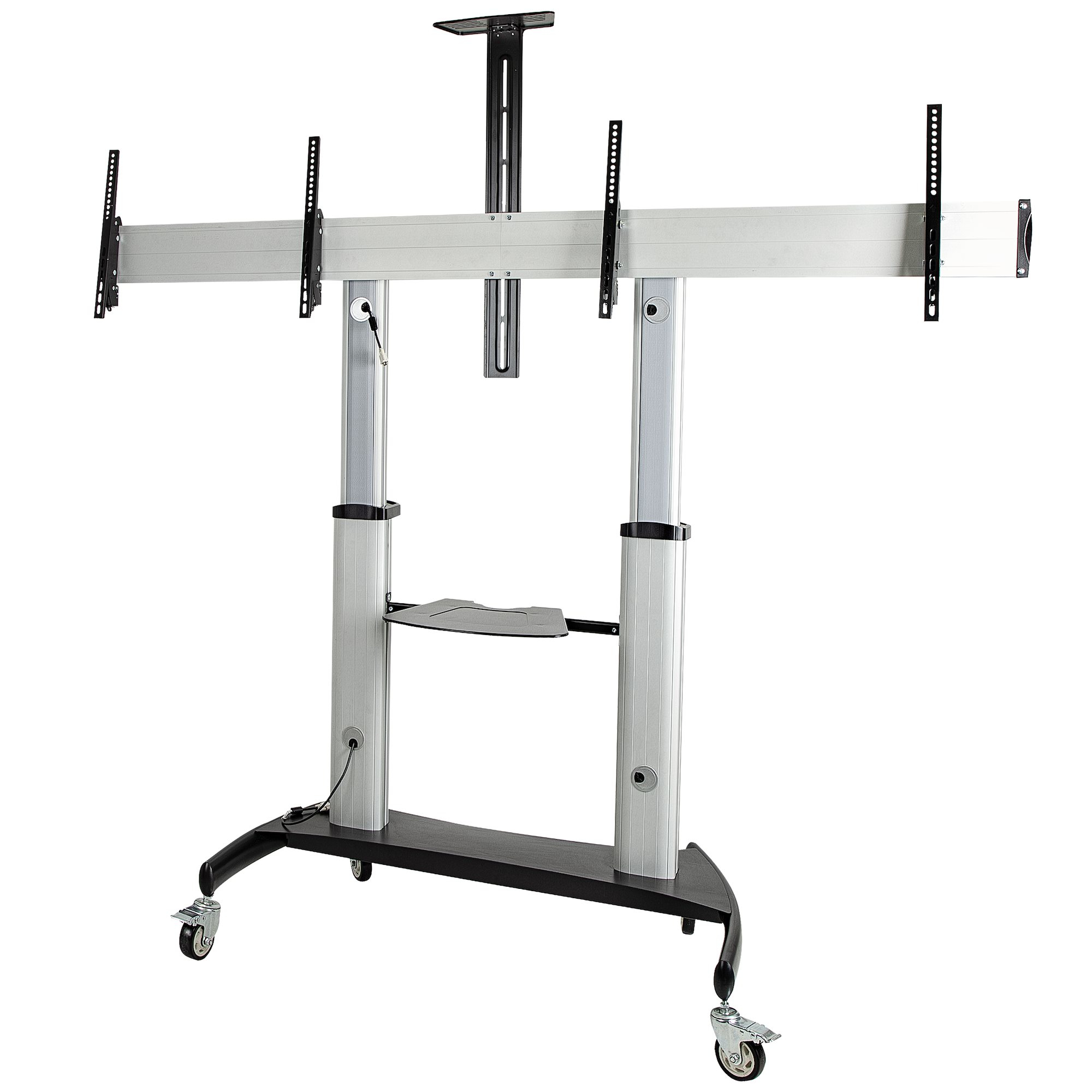 StarTech.com Doppel TV Ständer mit rollen für 37-60 Zoll VESA Bildschirme jeweils bis 50kg, Ansicht 2