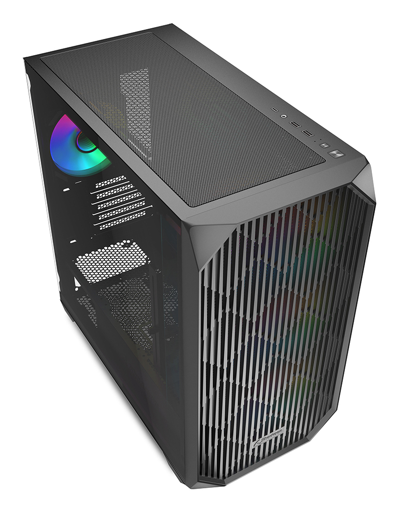 Sharkoon Gehäuse MK3 RGB Micro-ATX 1x Glas schwarz - Tower - ATX, Ansicht 3