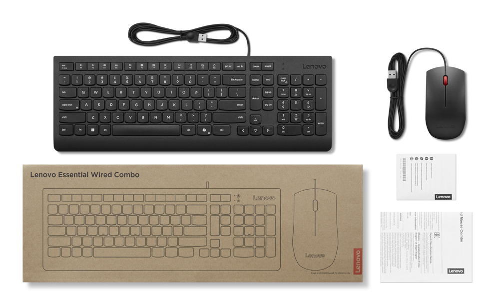 Lenovo Essential Wired Combo - Tastatur-und-Maus-Set - TL: Nordisch, QWERTY, Ansicht 3