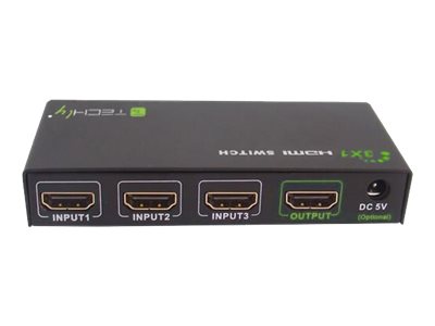 Techly HDMI 3 IN 1 OUT with Remote Control, 4Kx2K, 3D, Ansicht 3