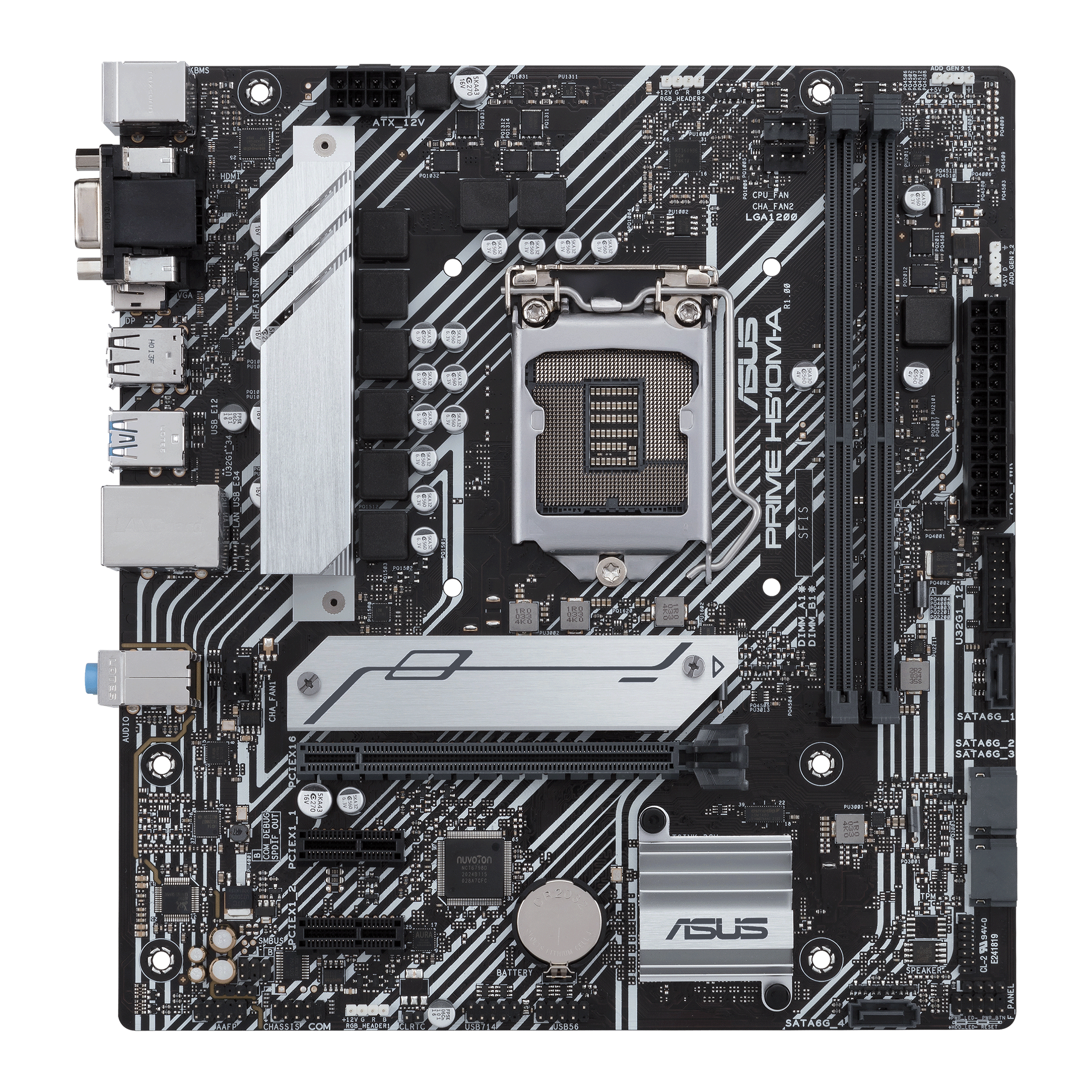 ASUS PRIME H510M-A, Intel, LGA 1200 (Socket H5), Intel® Celeron®, Intel® Core™ i5, Intel® Core™ i7, Intel® Core™ i9, Intel® Pentium®, DDR4-SDRAM, 64 GB, DIMM