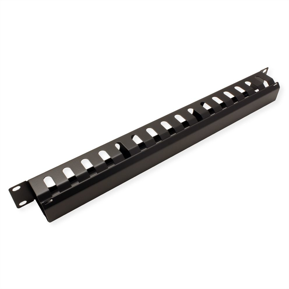 VALUE Kabelmanagement - Vorderseite - Schwarz, RAL 9005 - 1U - 48.3 cm (19), Ansicht 3