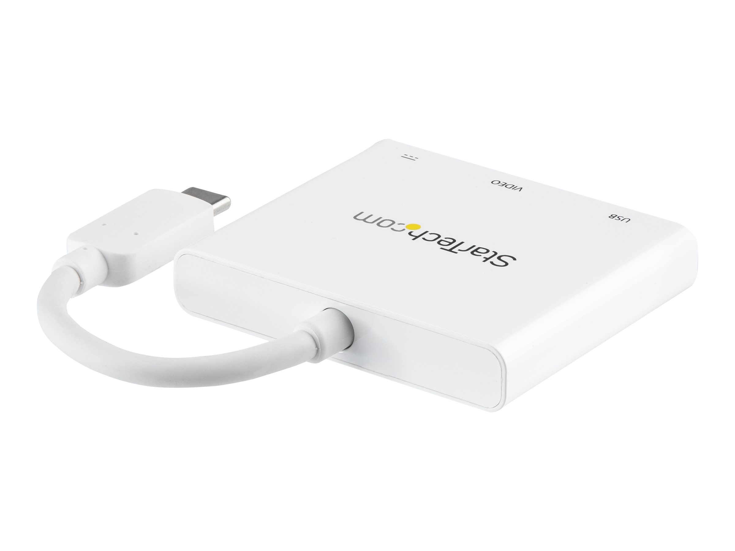 StarTech.com Startech USB-C auf HDMI Adapter mit PD & USB Port - USB Type-C - Weiß - Videoadapter - USB-C männlich zu HDMI, USB Typ A, USB-C weiblich - 60 mm - weiß - 4K Unterstützung, USB Power Delivery (60W)