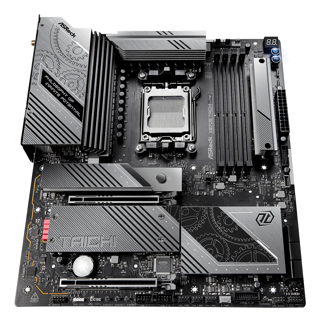 ASRock X870E Taichi Lite - Motherboard - E-ATX - Socket AM5 - AMD X870E Chipsatz - USB4, USB 3.2 Gen 1, USB 3.2 Gen 2, Ansicht 3