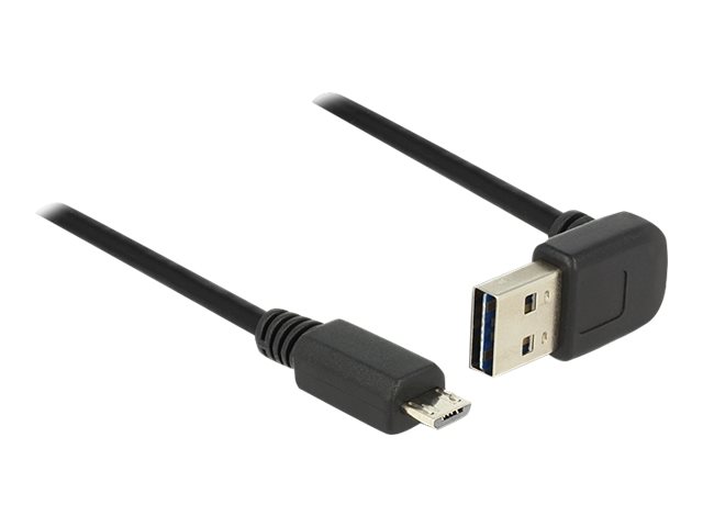 Delock Easy - USB-Kabel - USB (M) nach obenunten abgewinkelt doppelseitig bis Micro-USB Typ B (M)