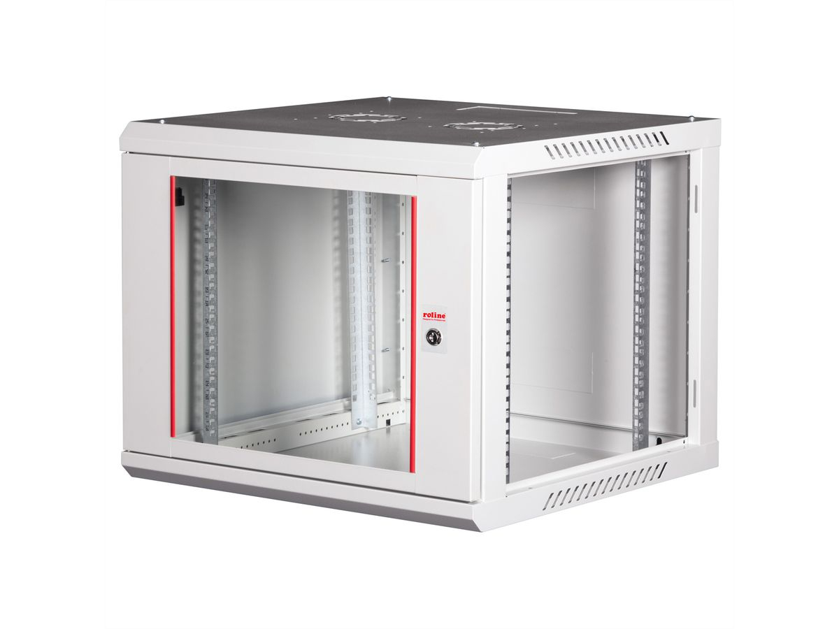 ROLINE Basic Plus - Gehäuse Netzwerkschrank - 600x600 BxT - geeignet für Wandmontage - RAL 7035, Hellgrau - 9U - 19, Ansicht 3