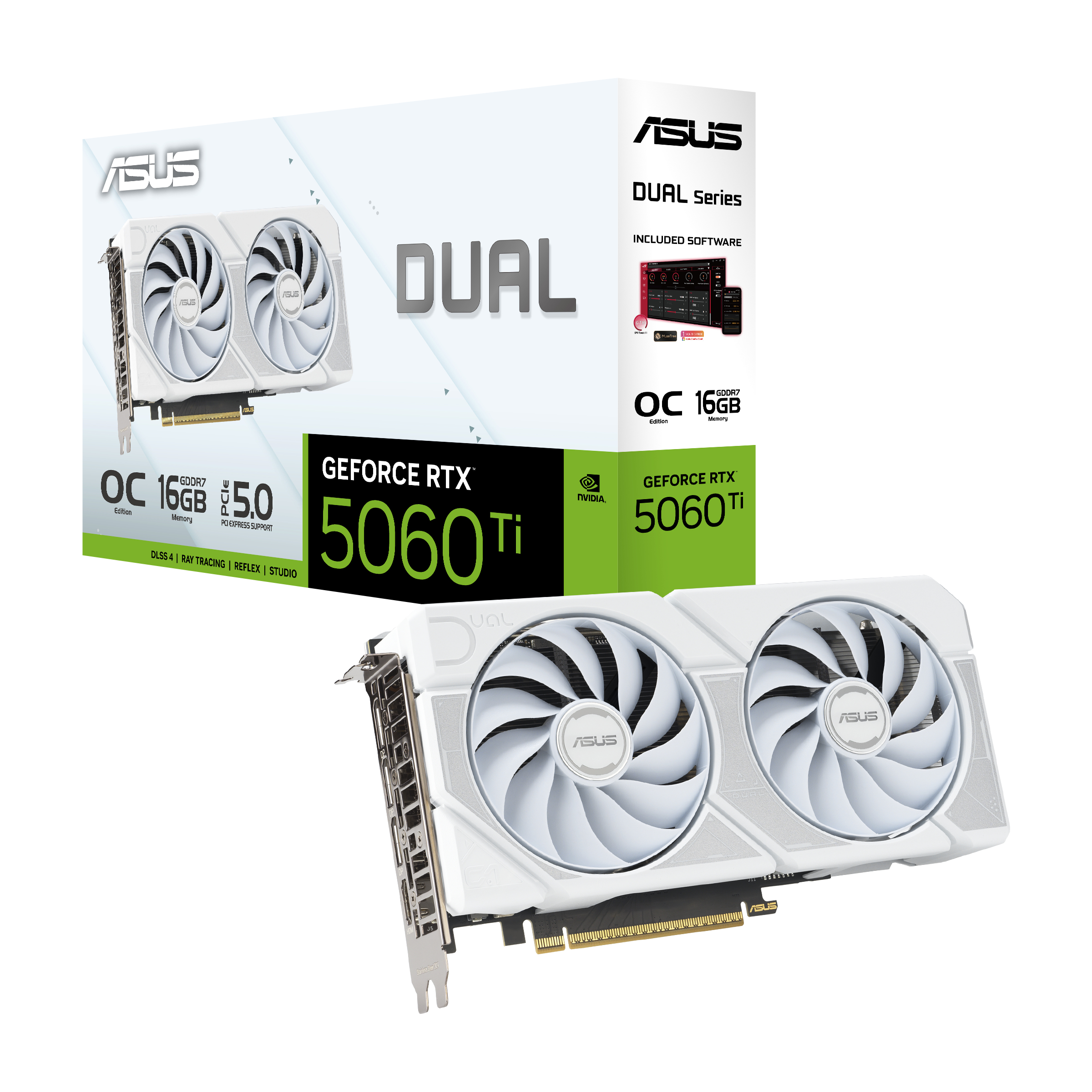 ASUS Dual - White OC Edition - Grafikkarten - GeForce RTX 5060 Ti, Ansicht 3