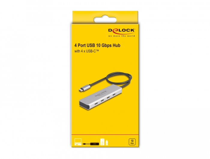 Delock Hub - 10 Gbps, with 35 cm connection cable, Ansicht 3