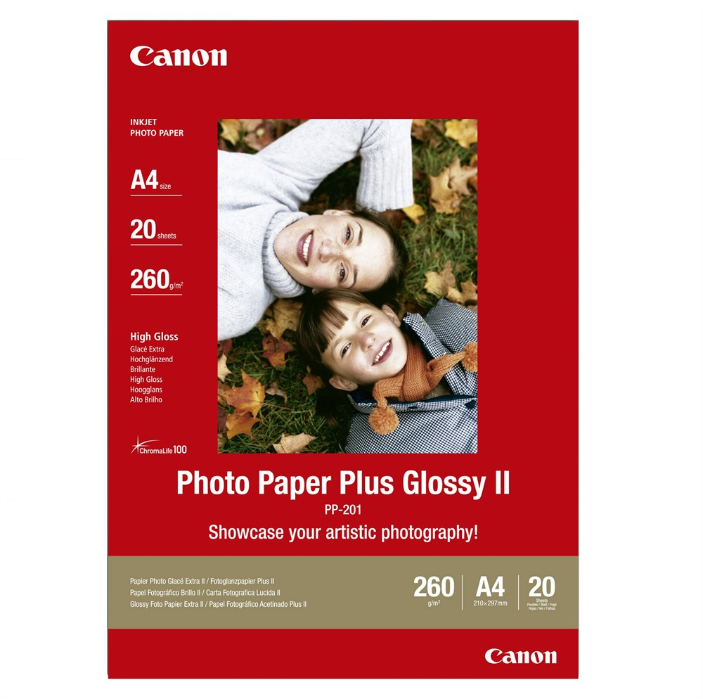 Canon   Glossy II PP-201 Fotopapir A4 (210 x 297 mm) 20ark 2311B019