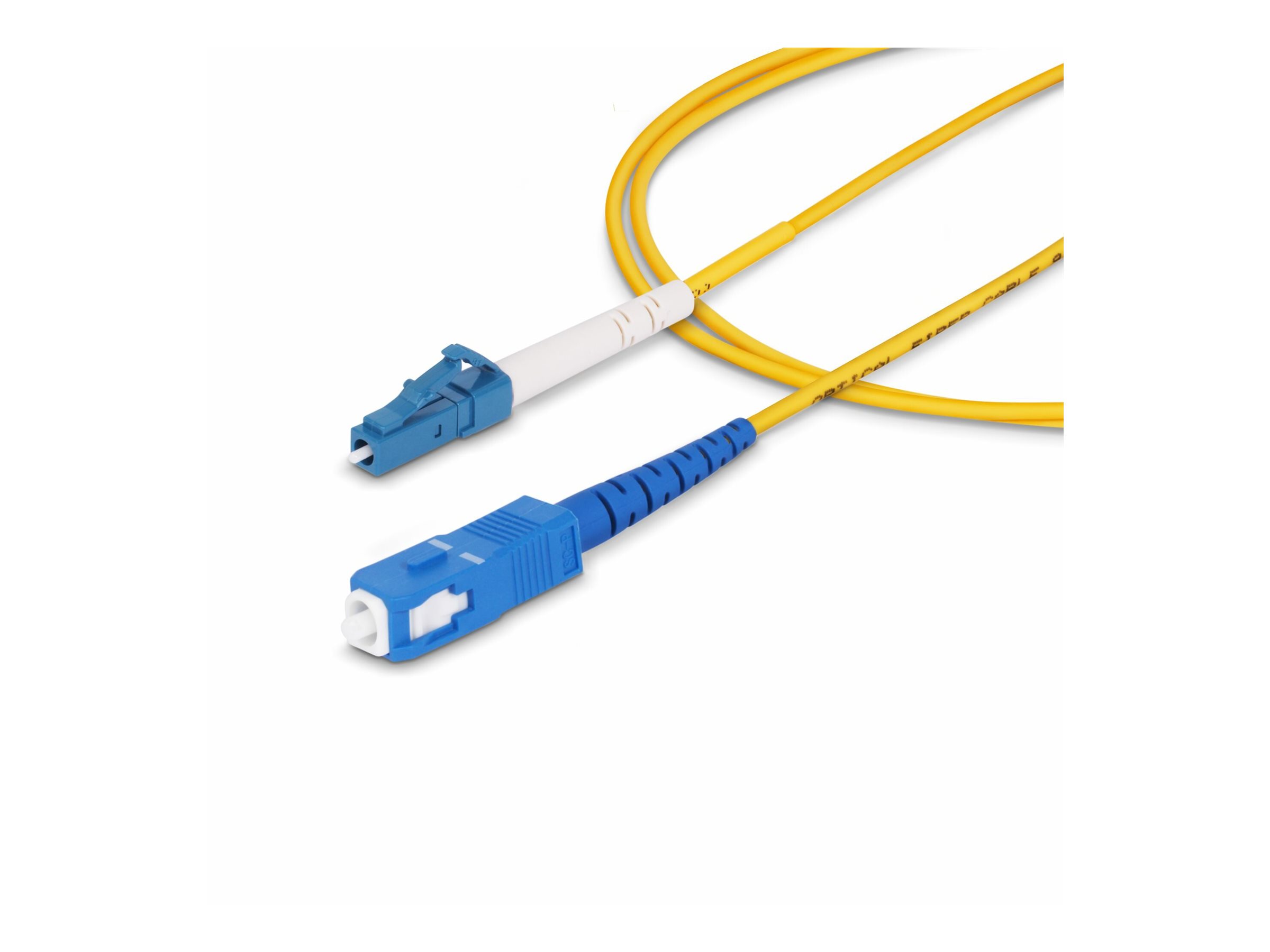StarTech.com 2m (6.6ft) LC to SC (UPC) OS2 Single Mode Simplex Fiber Optic Cable 9125µm Laser Optimized 40G100G Bend Insensitive Low Insertion Loss - LSZH Fiber Patch Cord (SPSMLCSC-OS2-2M)