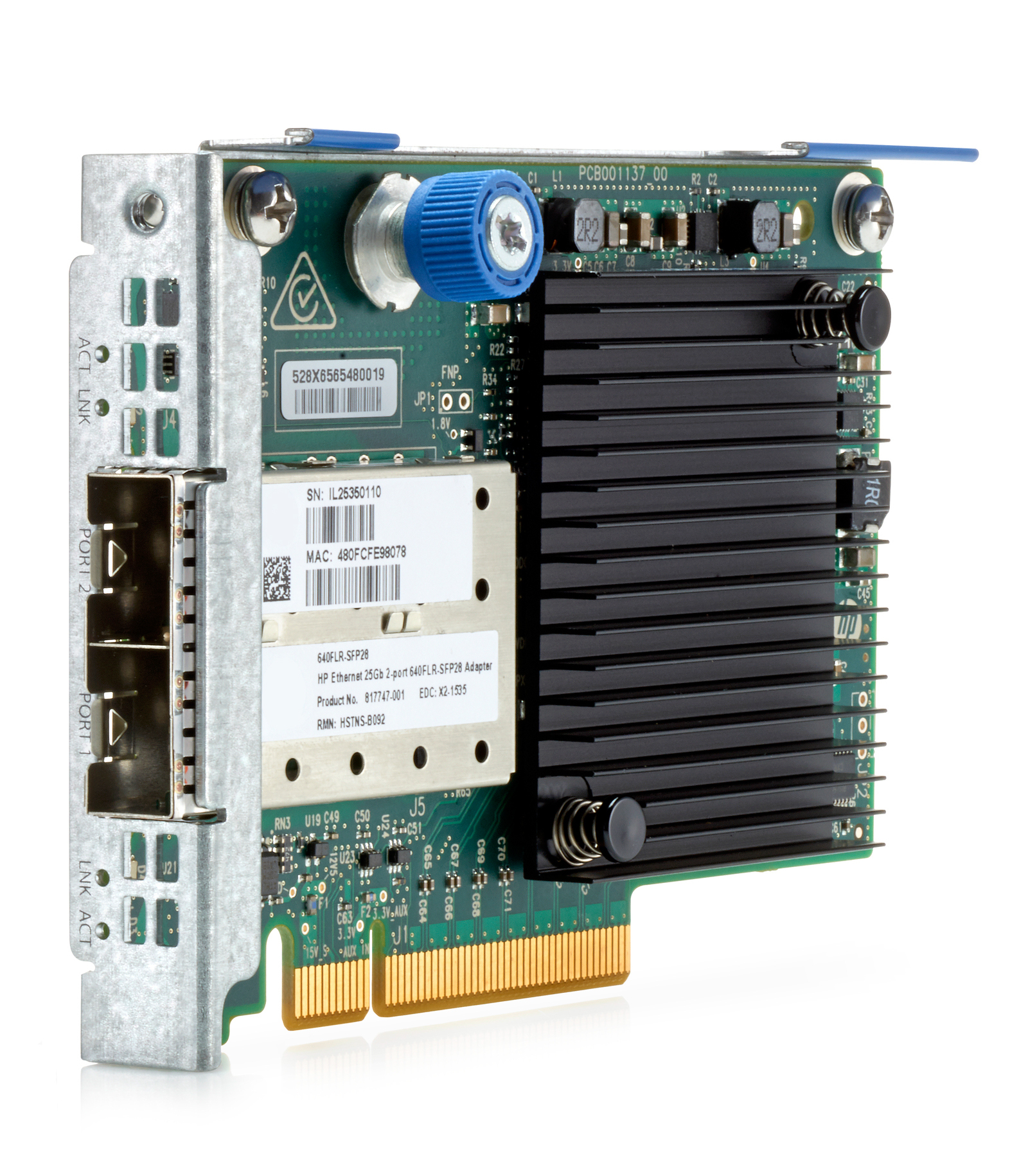 HPE Ethernet 10/25Gb 2-port FLR-SFP28 MCX4121A-ACFT, Eingebaut, Kabelgebunden, PCI Express, Ethernet, 100000 Mbit/s