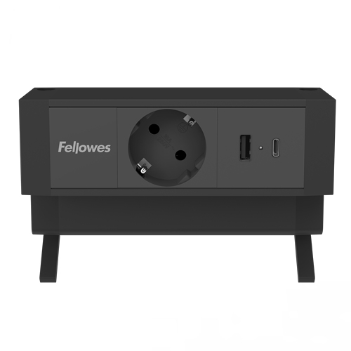 Fellowes Strommodul Schreibtisch 1xSteckdose USB-A USB-C sch, Ansicht 2