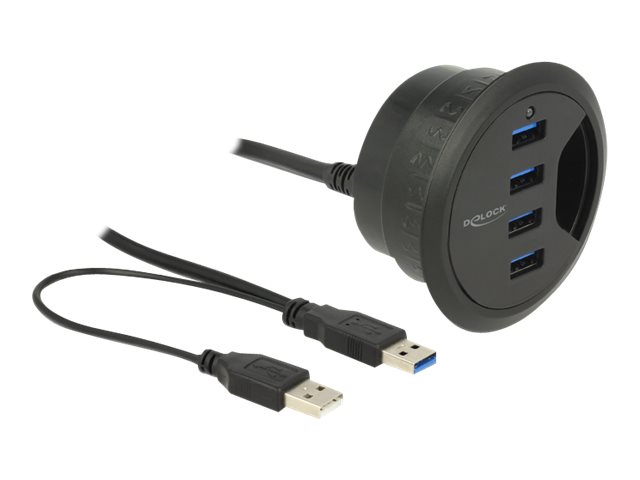 Delock In-Desk Hub - Hub - 4 x SuperSpeed USB 3.0, Ansicht 2