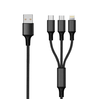 2GO 3in1 USB Ladekabel schw 1,5m f. Micro-USB, Lightn, USB C (797153)