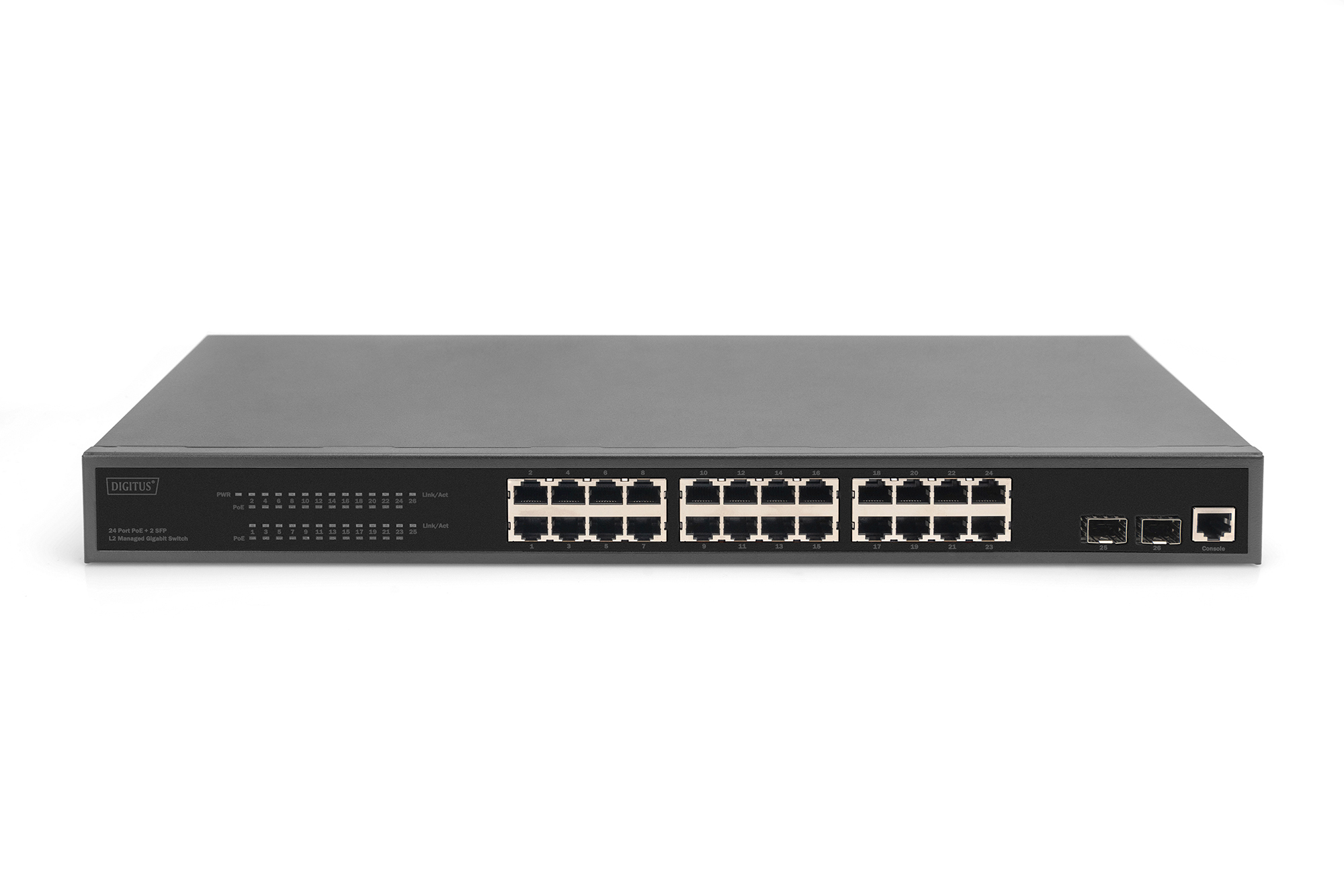 DIGITUS 24 Port L2 Managed Gigabit Ethernet PoE Switch, Ansicht 3