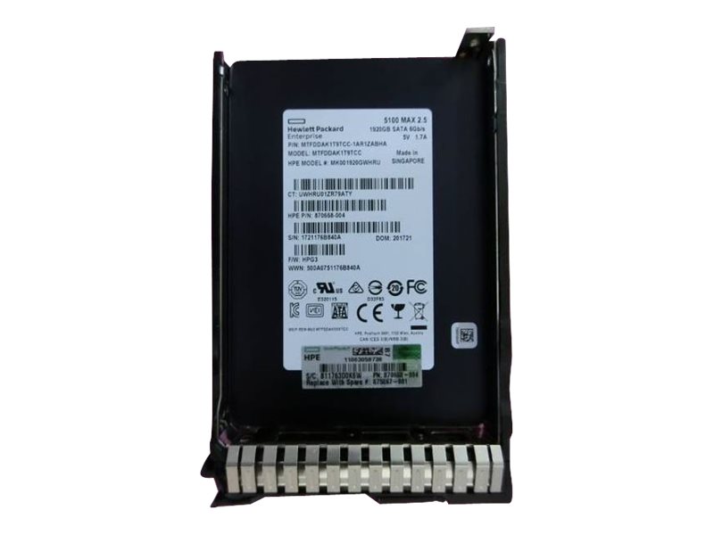 HP Enterprise 1.92TB SATA 6G MIXED USE SFF (2.5IN) SC DIGITALLY SIGNED FIRMWARE SSD (875867-001) -REFURB