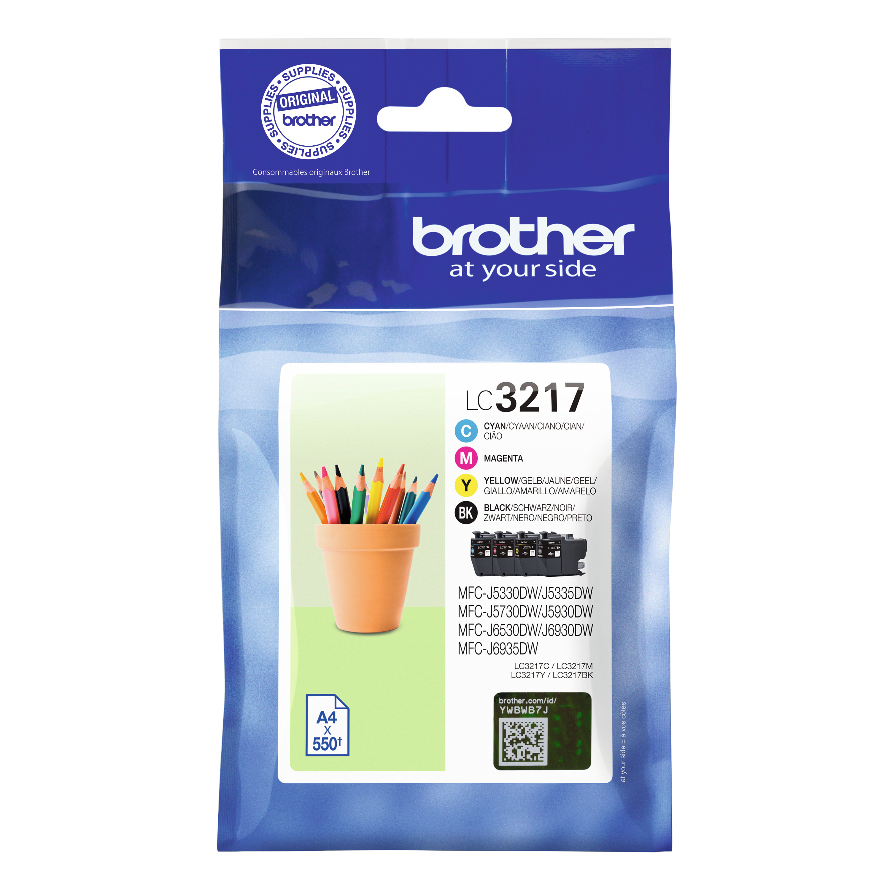 Brother LC3217 Value Pack - 4er-Pack - Schwarz, Gelb, Cyan, Magenta, Ansicht 2