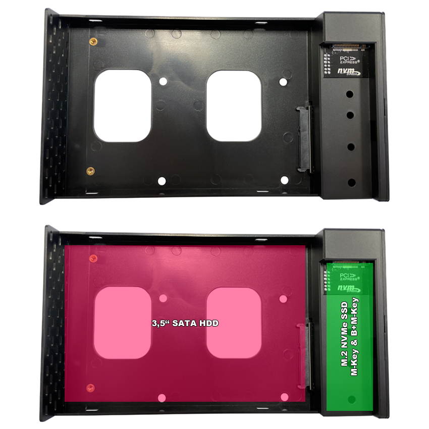 LC-Power LC-DOCK-C-35-M2 - HDD / SSD Dockingstation - M.2 - 2 Sender/Kanal - M.2 Card (PCIe NVMe & SATA), Ansicht 4