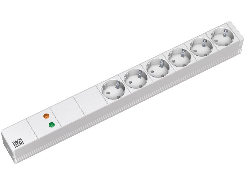 Bachmann CONI - Steckdosenleiste - Wechselstrom 230 V - Eingabe, Eingang GST18i3 - Ausgangsanschlüsse: 3 (French / UTE), Ansicht 2