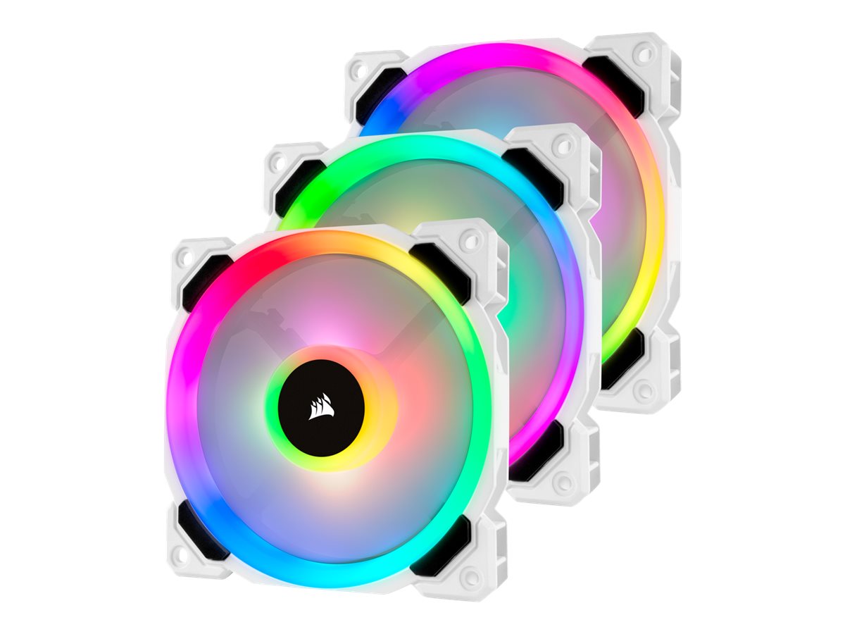 Corsair LL Series LL120 RGB Dual Light Loop - Gehäuselüfter - 120 mm - weiß, Blau, Gelb, Rot, grün, orange, violett 3er 