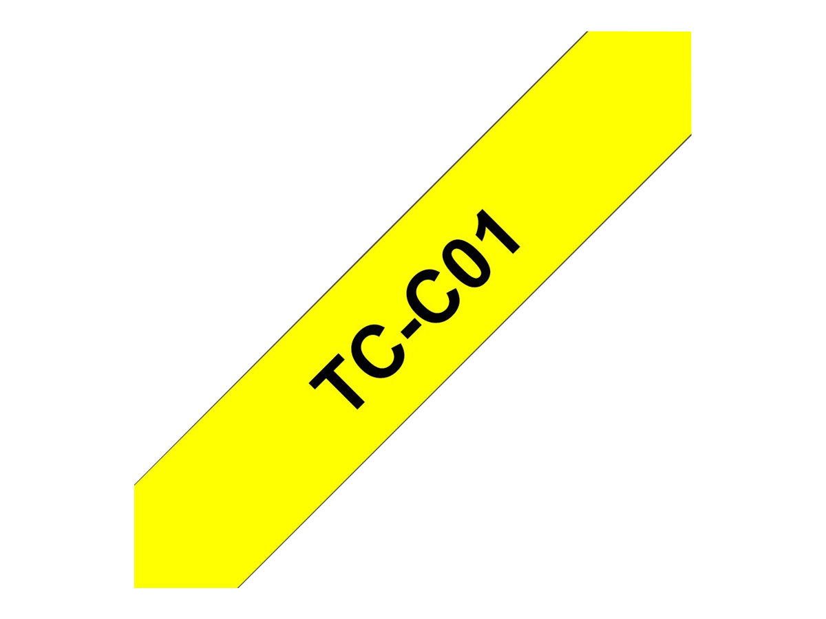 Brother TCC01 - 12 mm x 6.7 m - Schwarz auf Neongelb, Ansicht 2