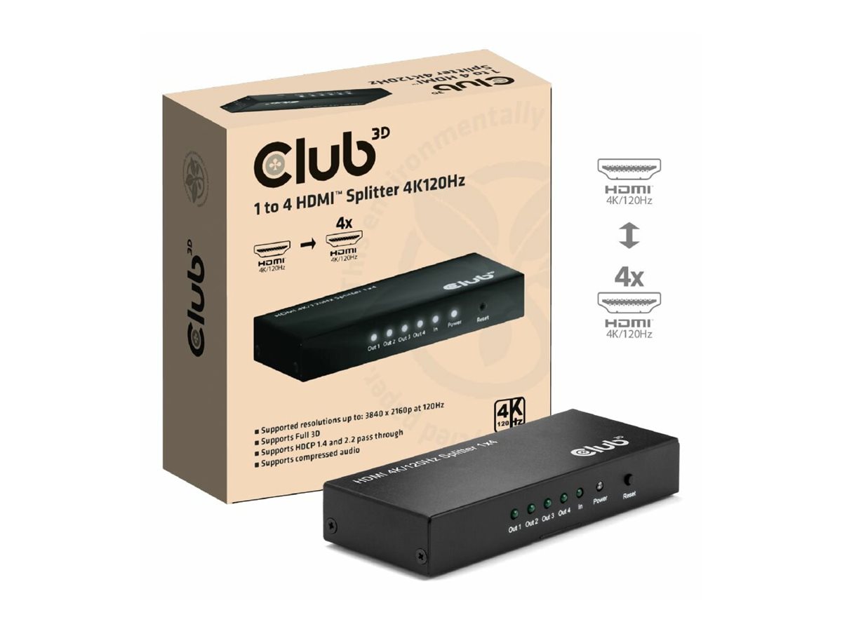 Club 3D CSV-1385 - Video-/Audio-Splitter - 1-to-4, 4K120Hz, Ansicht 5