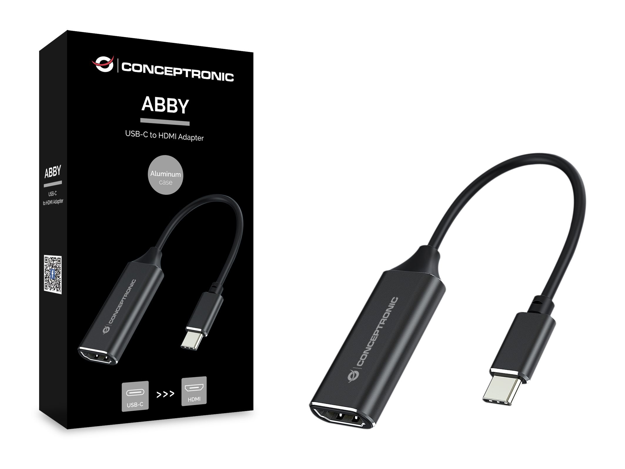 Conceptronic ABBY USB-C-zu-HDMI-Adapter - HDMI Typ A (Standard) - USB Typ-C - Weiblich - Männlich - Gerade - Gerade, Ansicht 2