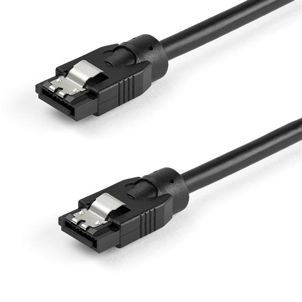 StarTech.com 0,3 m rundes SATA-Kabel, 0,3 m, SATA III, SATA 7-pin, SATA 7-pin, Männlich/Männlich, Schwarz