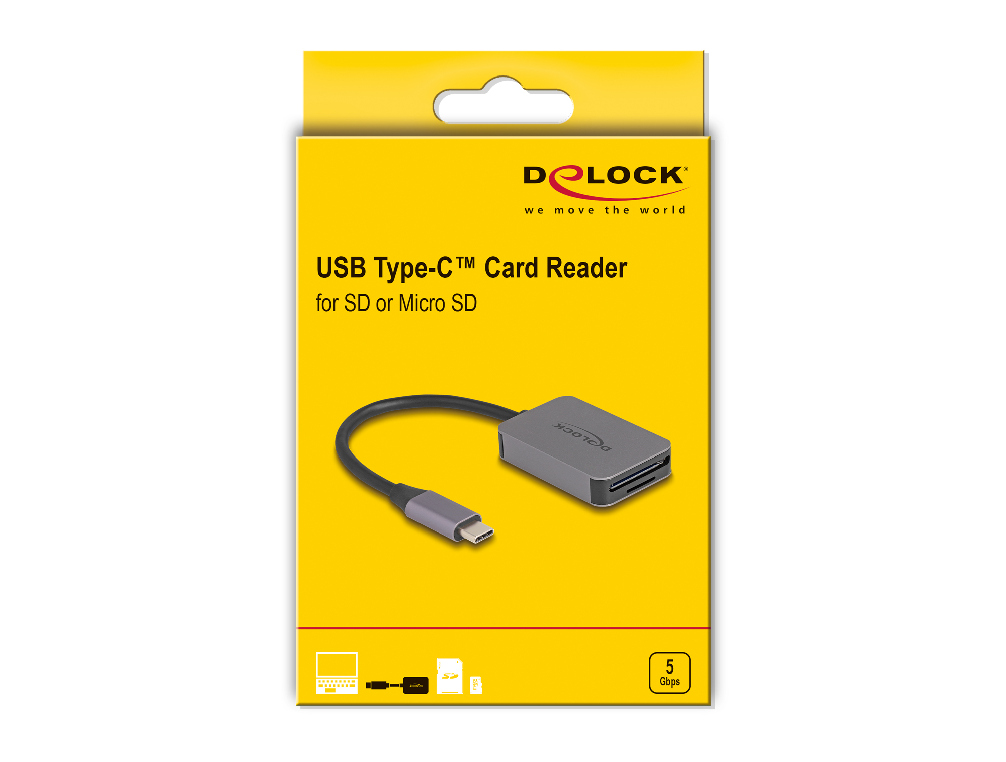 Delock Kartenleser (SD, microSD) - USB-C, Ansicht 3