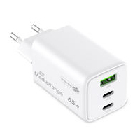 MEDIARANGE Ladegerät 65W 3-Port 1x USB-A/2x USB-C GaN weiß, Ansicht 4