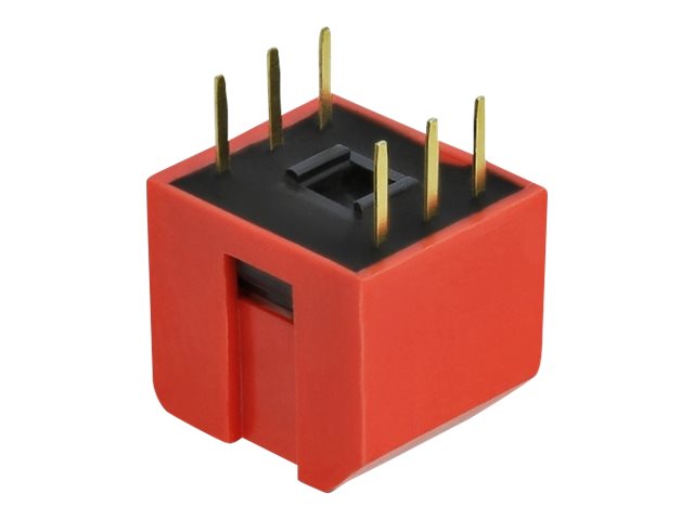 Delock DIP flip switch piano 3-digit 2.54 mm pitch THT vertical - DIP-Schalter - Rot (Packung mit 2)