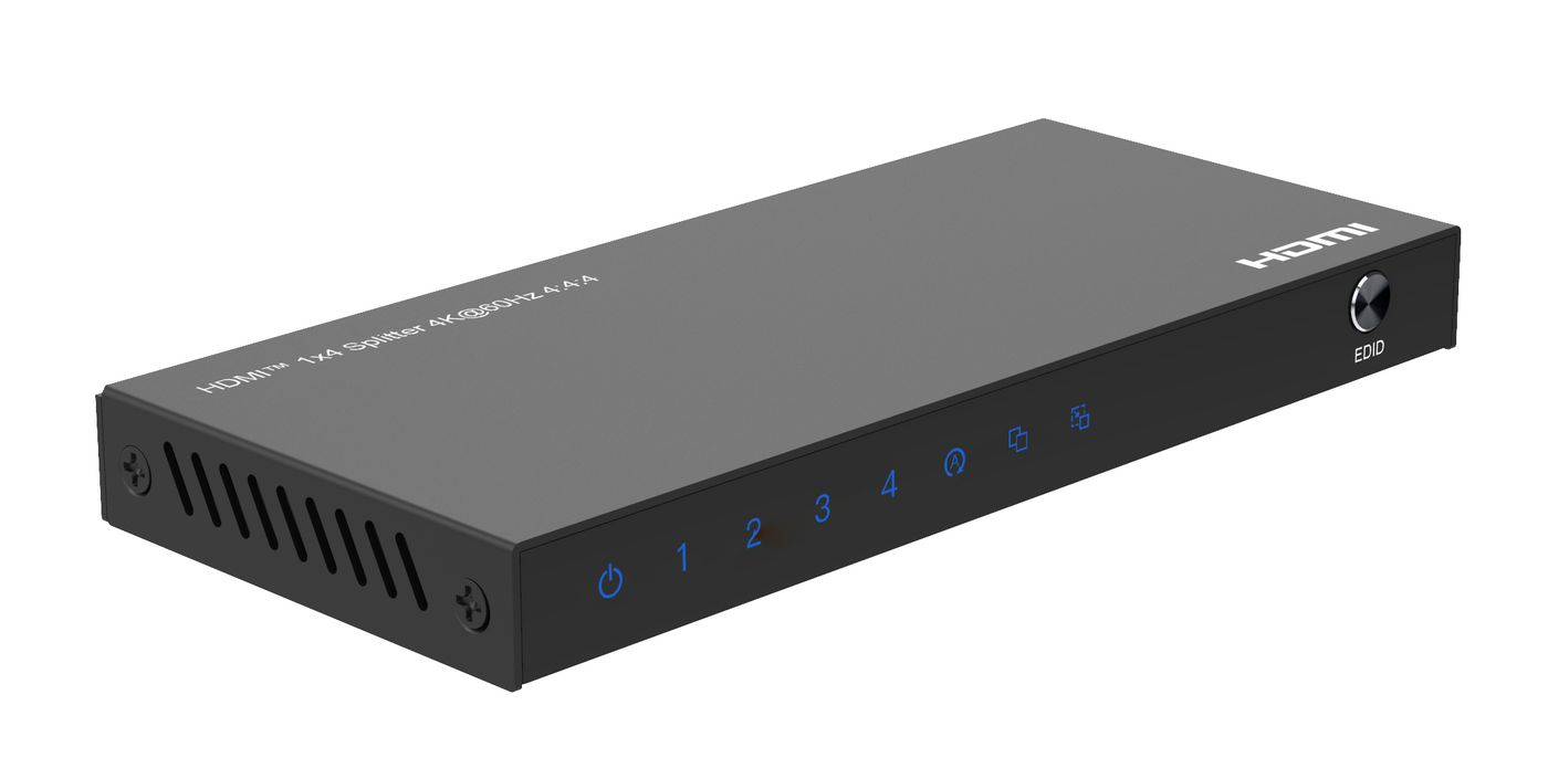 MicroConnect MC-HDMISPLITTER0104-4K - HDMI - 3840 x 2160 Pixel - Schwarz - Stahl - 4K Ultra HD, Ansicht 2
