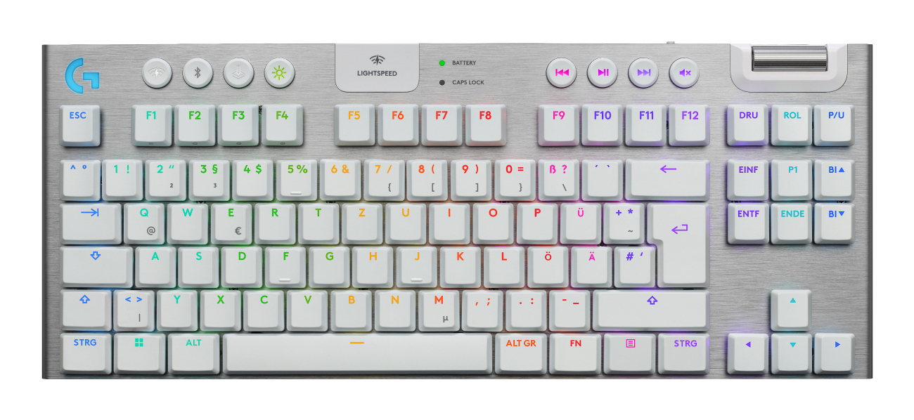 Logitech G G915 X - Tastatur - LIGHTSPEED - TKL - kabellos - Bluetooth - USB - GL Tactile - weiß - TL: Deutsch, QWERTZ, Ansicht 3