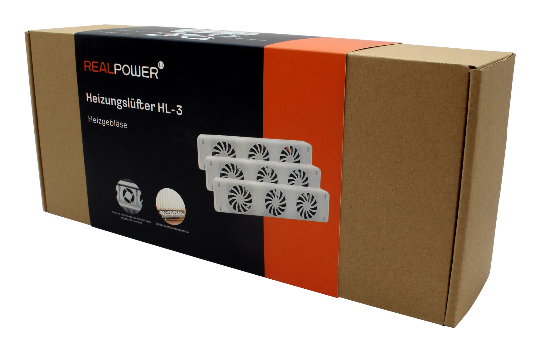 RealPower Heizungslüfter HL-3.3er Set mit 3 Ventilatoren, Ansicht 2