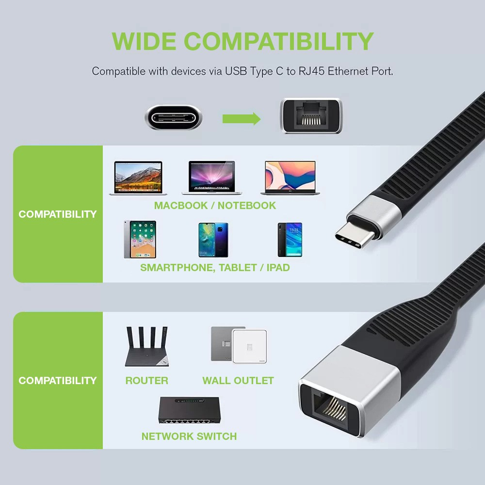 Techly USB-C Stecker auf RJ45-Buchse kurz flaches FPC Kabel, Ansicht 4