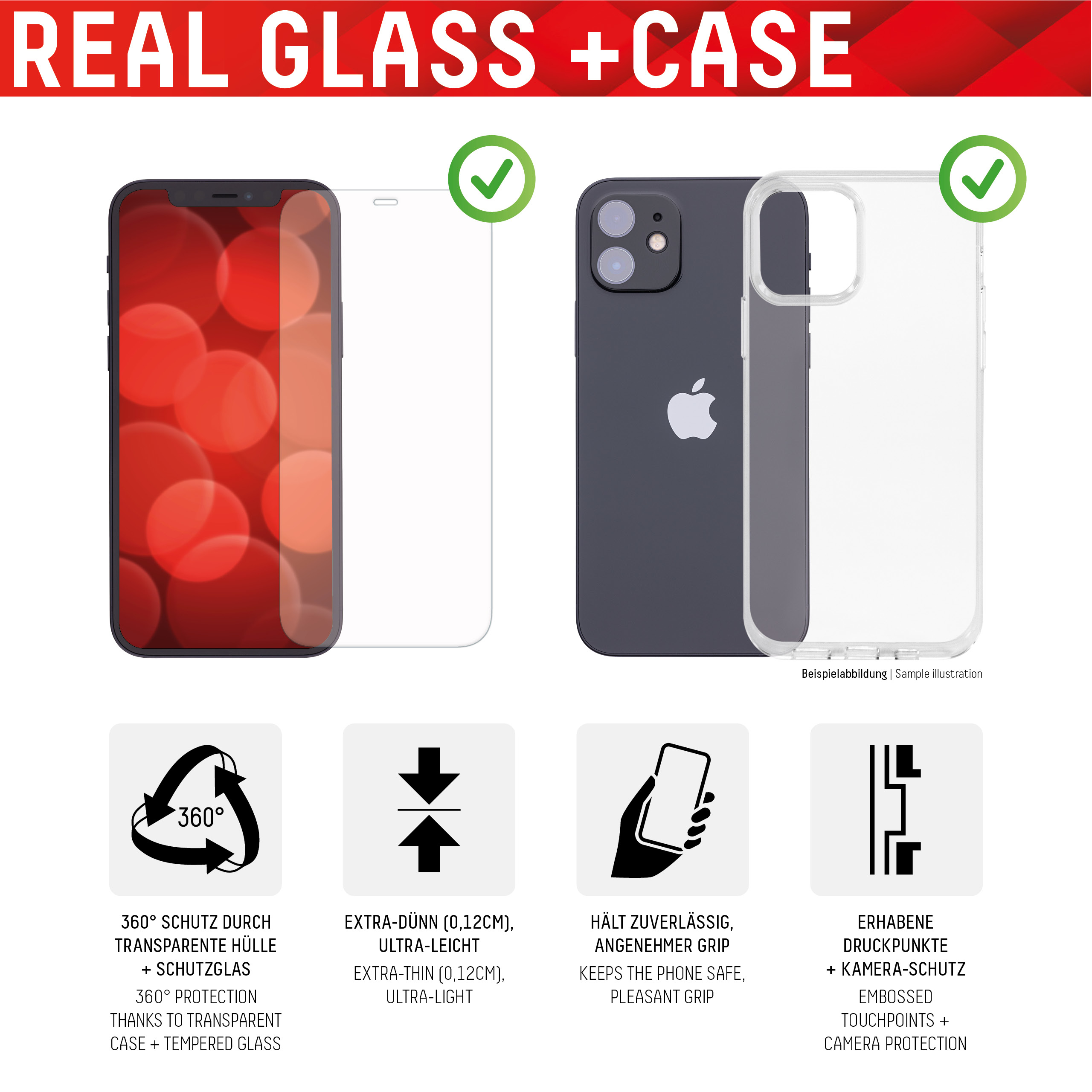 E.V.I. DISPLEX Real Glass - Schutzhülle für Mobiltelefon - iPhone 11, Ansicht 3