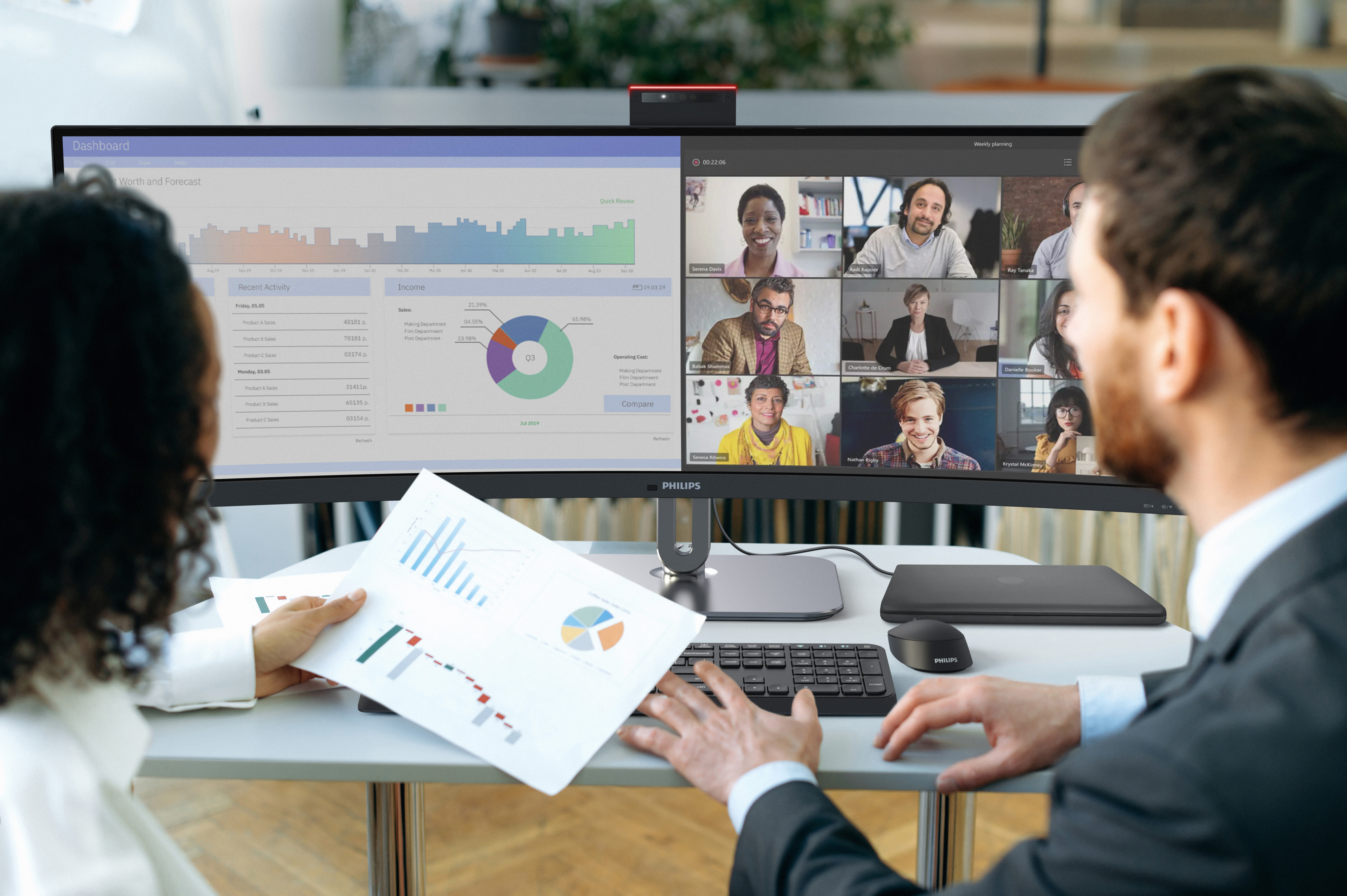 Philips 49B2U6903CH - 6000 Series - LED-Monitor - gebogen - 124.5 cm (49), Ansicht 2