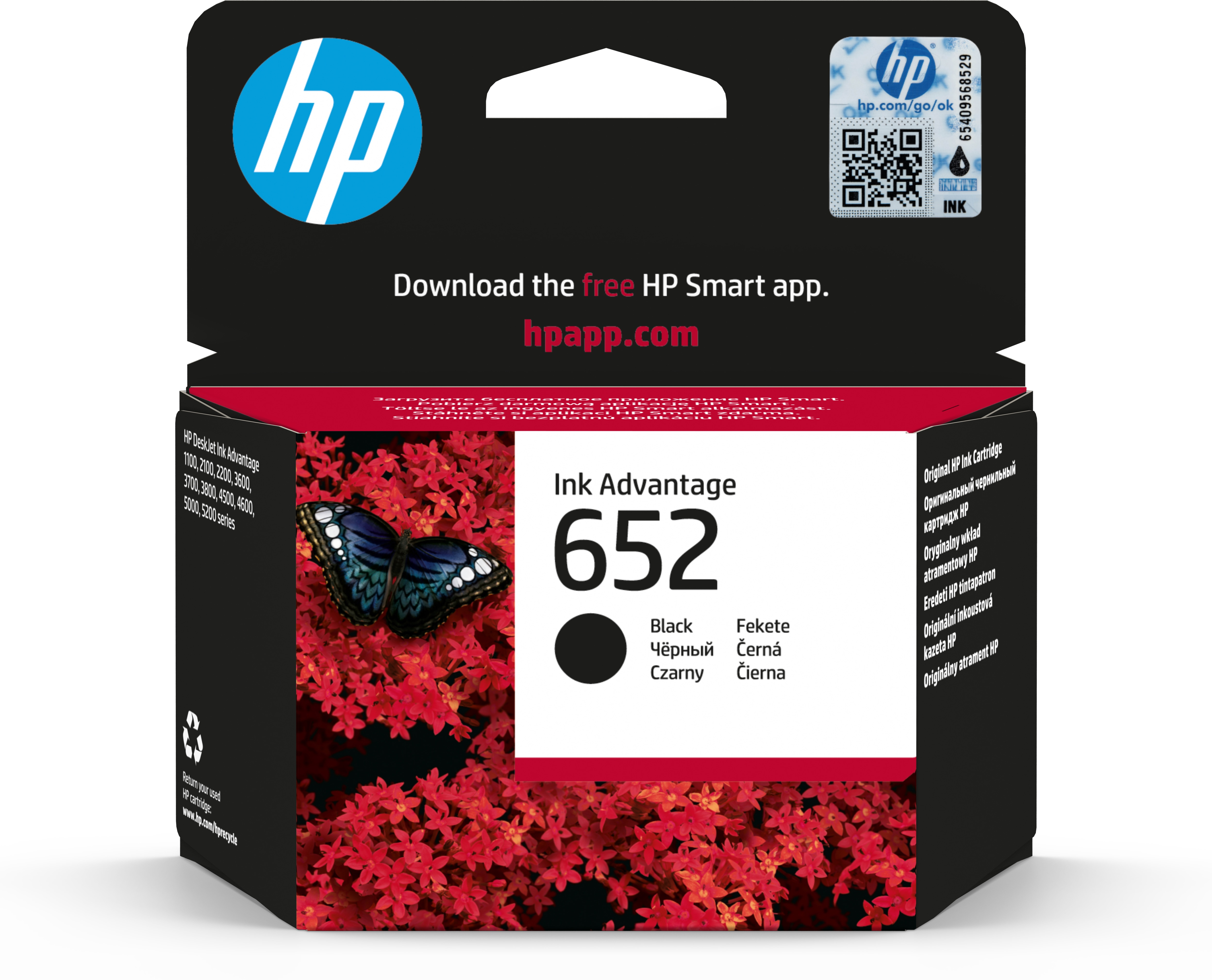 HP 652 Ink Advantage Tintenpatronen, Schwarz, Tinte auf Pigmentbasis, 1 Stück(e), 360 Seiten