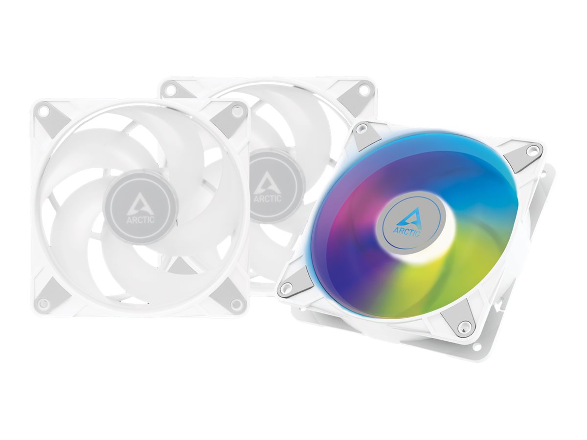 Arctic P12 PWM PST A-RGB 0dB - Gehäuselüfter - 120 mm - weiß (Packung mit 3)